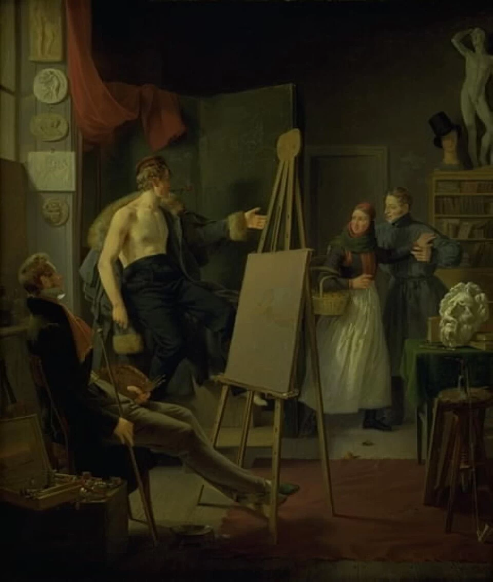 Una ragazza di Amager che vuole vendere frutta nello studio di un pittore, 1828 - Statens Museum for Kunst